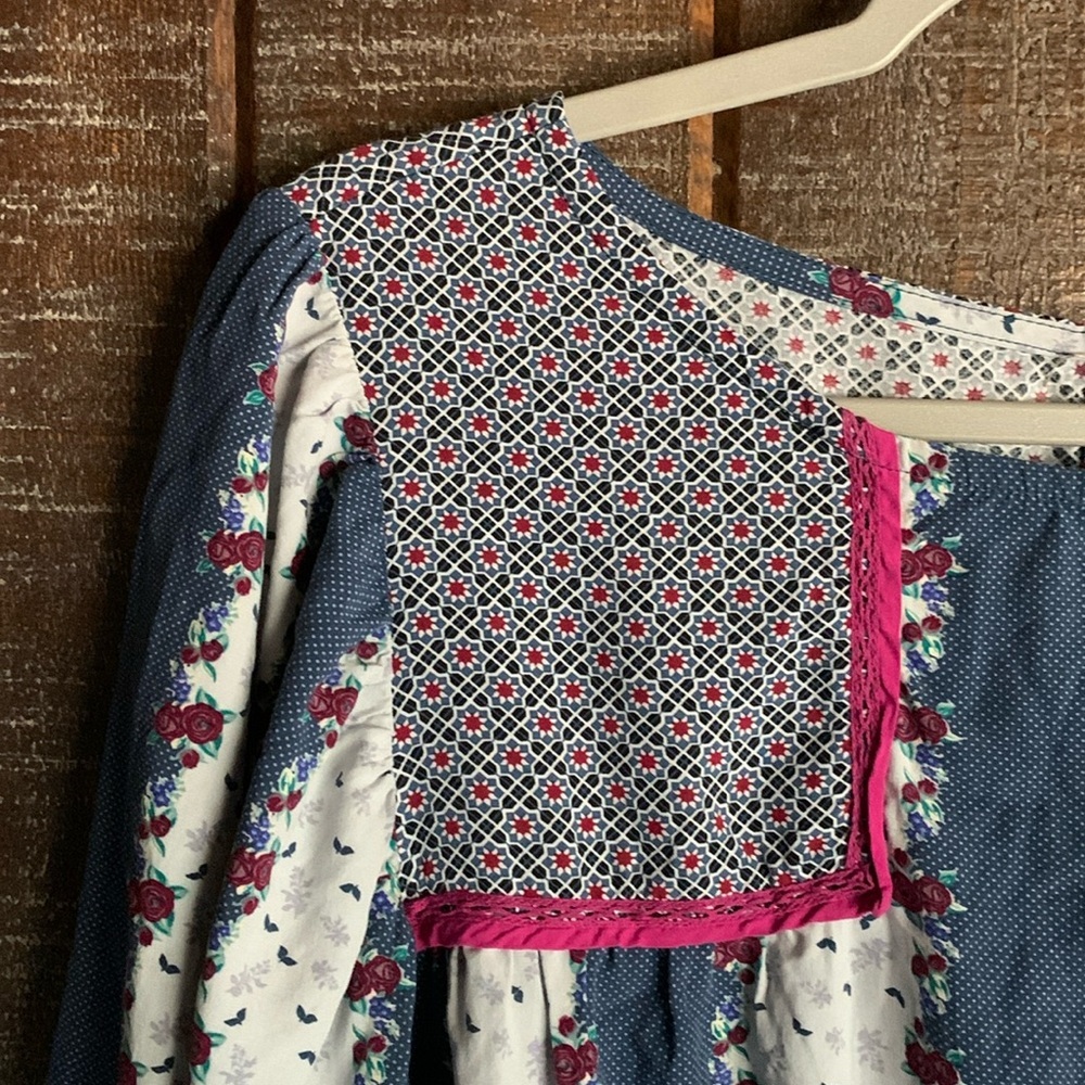 Matilda Jane women’s blouse in pink blue floral women’s large gardencore boho - Picture 5 of 11